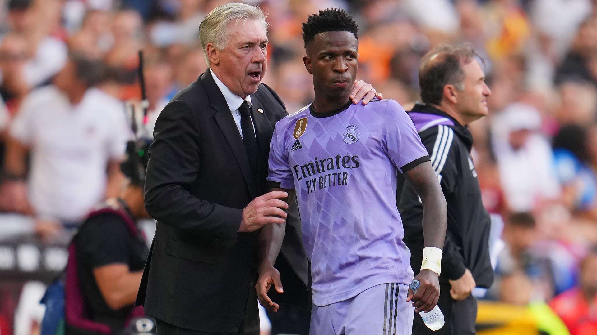 Carlo Ancelotti, Vinicius Junior, Valencia Vs. Real Madrid LA liga 21052023