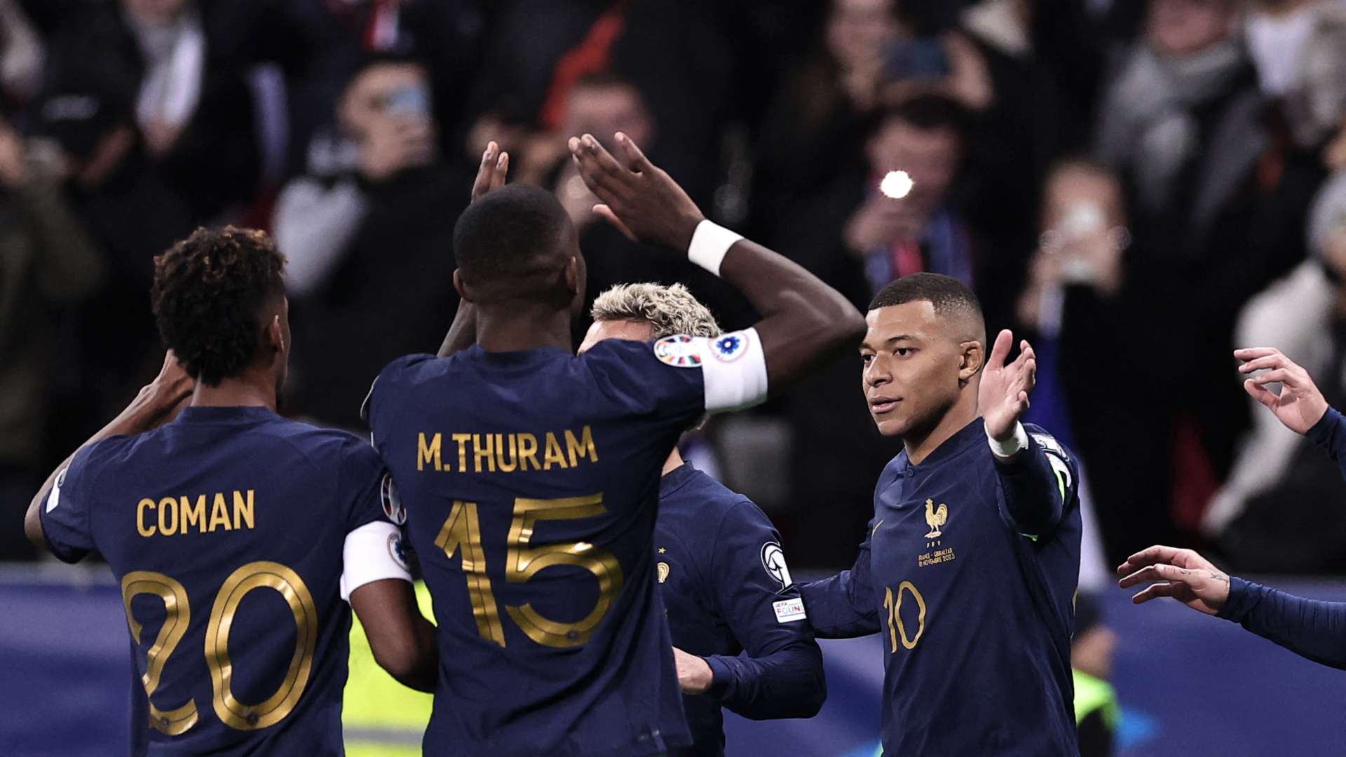 Kylian Mbappe Marcus Thuram France Gibraltar 18112023