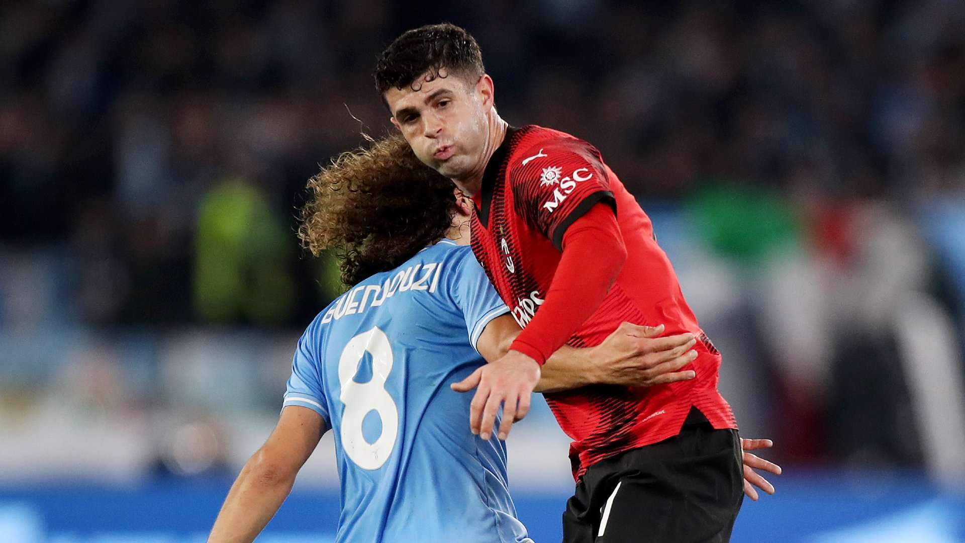 Christian Pulisic Matteo Guendouzi Lazio AC Milan 2023-24