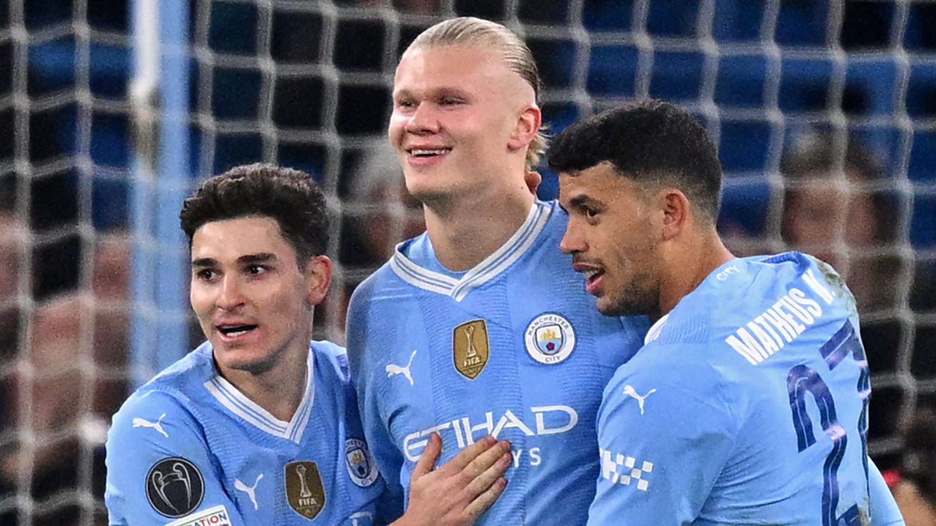 Julian Alvarez Erling Haaland Matheus Nunes Manchester City 2023-24