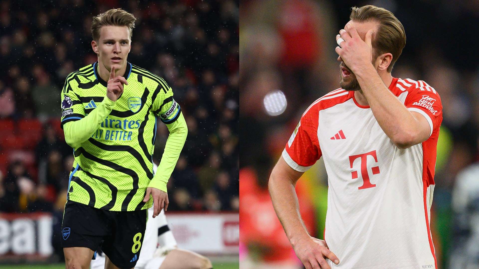 Martin Odegaard Harry Kane Arsenal Bayern