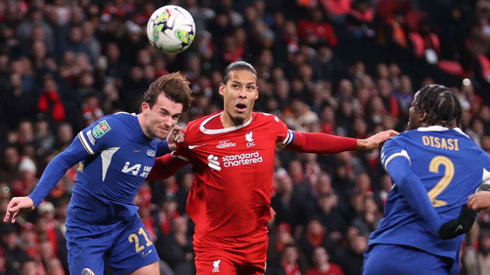 Virgil van Dijk Liverpool Chelsea Carabao Cup final 2024