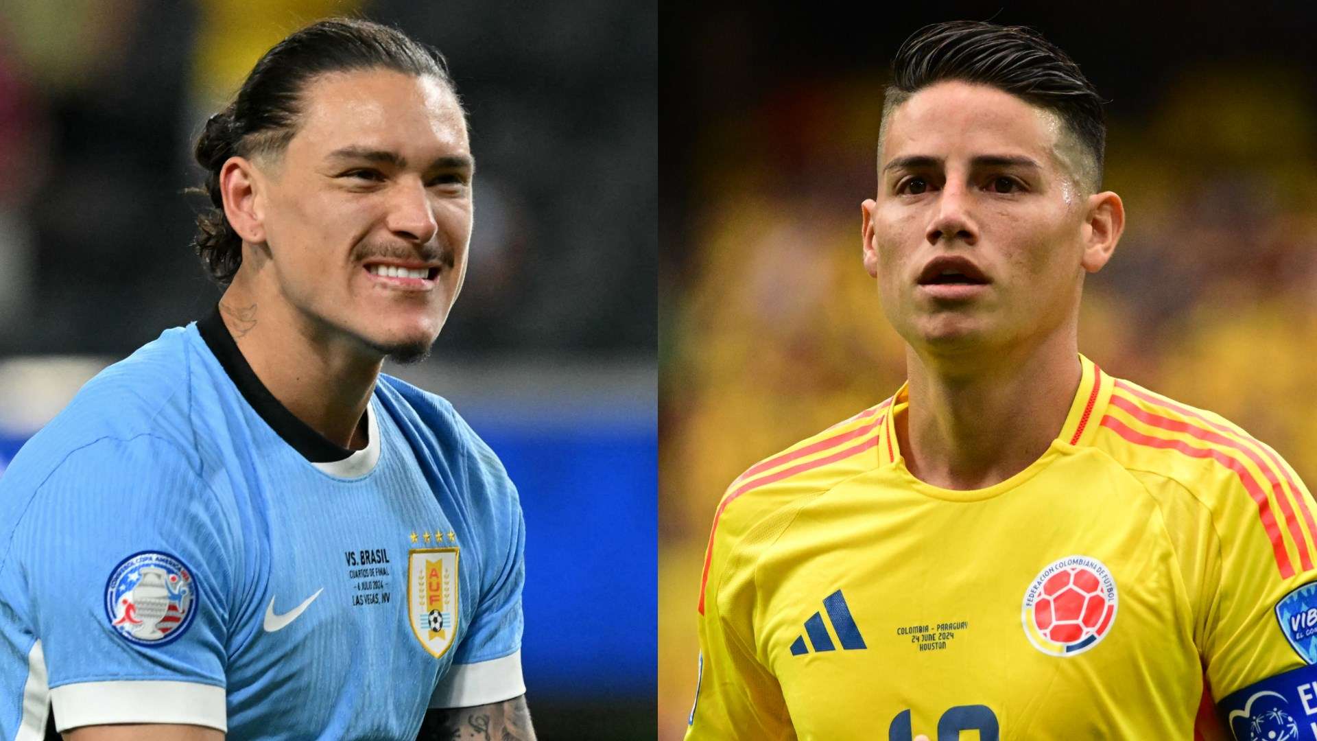 Darwin Nunez James Rodriguez Uruguay Colombia Copa America 2024