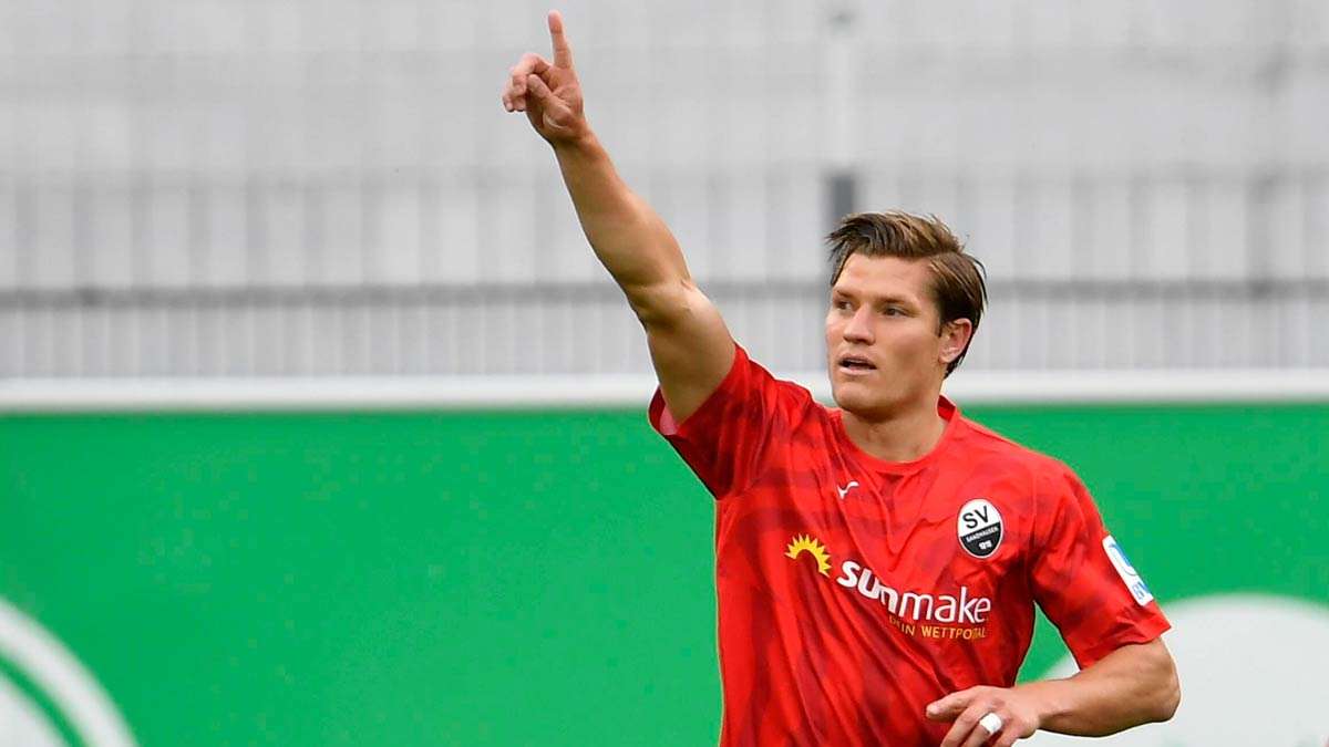 Kevin Behrens ist mit zwölf Saisontoren bester Torschütze des SV Sandhausen in der aktuellen Saison.